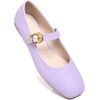 image:imageHee grand Womens Square Toe Mary Jane Shoes Ankle Strap Ballet Flats Comfortable PU Leather Dress ShoesViolet