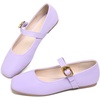 image:imageHee grand Womens Square Toe Mary Jane Shoes Ankle Strap Ballet Flats Comfortable PU Leather Dress ShoesViolet