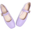 image:imageHee grand Womens Square Toe Mary Jane Shoes Ankle Strap Ballet Flats Comfortable PU Leather Dress ShoesViolet