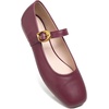 image:imageHee grand Womens Square Toe Mary Jane Shoes Ankle Strap Ballet Flats Comfortable PU Leather Dress ShoesWine Red