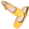 image:imageHee grand Womens Square Toe Mary Jane Shoes Ankle Strap Ballet Flats Comfortable PU Leather Dress ShoesYellow