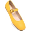 image:imageHee grand Womens Square Toe Mary Jane Shoes Ankle Strap Ballet Flats Comfortable PU Leather Dress ShoesYellow