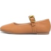 image:imageHee grand Womens Square Toe Mary Jane Shoes Ankle Strap Ballet Flats Comfortable PU Leather Dress ShoesYellow Brown
