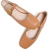 image:imageHee grand Womens Square Toe Mary Jane Shoes Ankle Strap Ballet Flats Comfortable PU Leather Dress ShoesYellow Brown