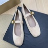 image:imageHee grand Womens Square Toe Mary Jane Shoes Ankle Strap Ballet Flats Comfortable Suede Dress ShoesApricot