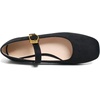 image:imageHee grand Womens Square Toe Mary Jane Shoes Ankle Strap Ballet Flats Comfortable Suede Dress ShoesBlack