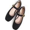 image:imageHee grand Womens Square Toe Mary Jane Shoes Ankle Strap Ballet Flats Comfortable Suede Dress ShoesBlack