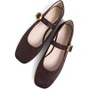 image:imageHee grand Womens Square Toe Mary Jane Shoes Ankle Strap Ballet Flats Comfortable Suede Dress ShoesDark Brown