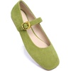 image:imageHee grand Womens Square Toe Mary Jane Shoes Ankle Strap Ballet Flats Comfortable Suede Dress ShoesMustard Green