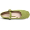 image:imageHee grand Womens Square Toe Mary Jane Shoes Ankle Strap Ballet Flats Comfortable Suede Dress ShoesMustard Green