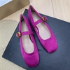 image:imageHee grand Womens Square Toe Mary Jane Shoes Ankle Strap Ballet Flats Comfortable Suede Dress ShoesPurple Rose