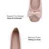 image:imageHee grand Womens Suede Ballet Flats Bow Knot Square Toe SlipOn Flat Shoes Comfortable Casual Work Office Dress ShoesApricot