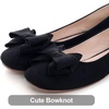 image:imageHee grand Womens Suede Ballet Flats Bow Knot Square Toe SlipOn Flat Shoes Comfortable Casual Work Office Dress ShoesBlack