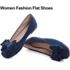 image:imageHee grand Womens Suede Ballet Flats Bow Knot Square Toe SlipOn Flat Shoes Comfortable Casual Work Office Dress ShoesBlue