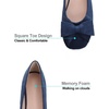 image:imageHee grand Womens Suede Ballet Flats Bow Knot Square Toe SlipOn Flat Shoes Comfortable Casual Work Office Dress ShoesBlue
