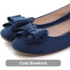 image:imageHee grand Womens Suede Ballet Flats Bow Knot Square Toe SlipOn Flat Shoes Comfortable Casual Work Office Dress ShoesBlue