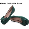 image:imageHee grand Womens Suede Ballet Flats Bow Knot Square Toe SlipOn Flat Shoes Comfortable Casual Work Office Dress ShoesDark Green