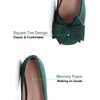 image:imageHee grand Womens Suede Ballet Flats Bow Knot Square Toe SlipOn Flat Shoes Comfortable Casual Work Office Dress ShoesDark Green