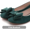 image:imageHee grand Womens Suede Ballet Flats Bow Knot Square Toe SlipOn Flat Shoes Comfortable Casual Work Office Dress ShoesDark Green