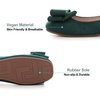 image:imageHee grand Womens Suede Ballet Flats Bow Knot Square Toe SlipOn Flat Shoes Comfortable Casual Work Office Dress ShoesDark Green