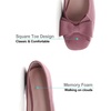 image:imageHee grand Womens Suede Ballet Flats Bow Knot Square Toe SlipOn Flat Shoes Comfortable Casual Work Office Dress ShoesDark Pink