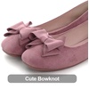 image:imageHee grand Womens Suede Ballet Flats Bow Knot Square Toe SlipOn Flat Shoes Comfortable Casual Work Office Dress ShoesDark Pink