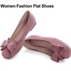 image:imageHee grand Womens Suede Ballet Flats Bow Knot Square Toe SlipOn Flat Shoes Comfortable Casual Work Office Dress ShoesDark Pink