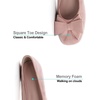 image:imageHee grand Womens Suede Ballet Flats Bow Knot Square Toe SlipOn Flat Shoes Comfortable Casual Work Office Dress ShoesElegant Pink