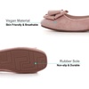 image:imageHee grand Womens Suede Ballet Flats Bow Knot Square Toe SlipOn Flat Shoes Comfortable Casual Work Office Dress ShoesElegant Pink