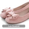 image:imageHee grand Womens Suede Ballet Flats Bow Knot Square Toe SlipOn Flat Shoes Comfortable Casual Work Office Dress ShoesElegant Pink