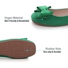 image:imageHee grand Womens Suede Ballet Flats Bow Knot Square Toe SlipOn Flat Shoes Comfortable Casual Work Office Dress ShoesGrass Green