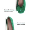 image:imageHee grand Womens Suede Ballet Flats Bow Knot Square Toe SlipOn Flat Shoes Comfortable Casual Work Office Dress ShoesGrass Green