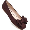 image:imageHee grand Womens Suede Ballet Flats Bow Knot Square Toe SlipOn Flat Shoes Comfortable Casual Work Office Dress ShoesLatte Brown