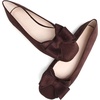 image:imageHee grand Womens Suede Ballet Flats Bow Knot Square Toe SlipOn Flat Shoes Comfortable Casual Work Office Dress ShoesLatte Brown