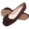 image:imageHee grand Womens Suede Ballet Flats Bow Knot Square Toe SlipOn Flat Shoes Comfortable Casual Work Office Dress ShoesLatte Brown