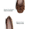 image:imageHee grand Womens Suede Ballet Flats Bow Knot Square Toe SlipOn Flat Shoes Comfortable Casual Work Office Dress ShoesLeopard Brown