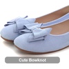 image:imageHee grand Womens Suede Ballet Flats Bow Knot Square Toe SlipOn Flat Shoes Comfortable Casual Work Office Dress ShoesLight Blue