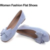 image:imageHee grand Womens Suede Ballet Flats Bow Knot Square Toe SlipOn Flat Shoes Comfortable Casual Work Office Dress ShoesLight Blue