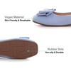 image:imageHee grand Womens Suede Ballet Flats Bow Knot Square Toe SlipOn Flat Shoes Comfortable Casual Work Office Dress ShoesLight Blue