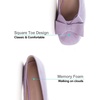 image:imageHee grand Womens Suede Ballet Flats Bow Knot Square Toe SlipOn Flat Shoes Comfortable Casual Work Office Dress ShoesLight Purple