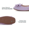 image:imageHee grand Womens Suede Ballet Flats Bow Knot Square Toe SlipOn Flat Shoes Comfortable Casual Work Office Dress ShoesLight Purple