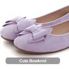 image:imageHee grand Womens Suede Ballet Flats Bow Knot Square Toe SlipOn Flat Shoes Comfortable Casual Work Office Dress ShoesLight Purple