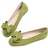 image:imageHee grand Womens Suede Ballet Flats Bow Knot Square Toe SlipOn Flat Shoes Comfortable Casual Work Office Dress ShoesMustard Green