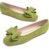 image:imageHee grand Womens Suede Ballet Flats Bow Knot Square Toe SlipOn Flat Shoes Comfortable Casual Work Office Dress ShoesMustard Green