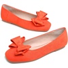 image:imageHee grand Womens Suede Ballet Flats Bow Knot Square Toe SlipOn Flat Shoes Comfortable Casual Work Office Dress ShoesOrange
