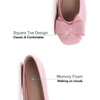image:imageHee grand Womens Suede Ballet Flats Bow Knot Square Toe SlipOn Flat Shoes Comfortable Casual Work Office Dress ShoesPink