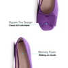 image:imageHee grand Womens Suede Ballet Flats Bow Knot Square Toe SlipOn Flat Shoes Comfortable Casual Work Office Dress ShoesPurple