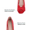 image:imageHee grand Womens Suede Ballet Flats Bow Knot Square Toe SlipOn Flat Shoes Comfortable Casual Work Office Dress ShoesRed