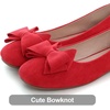 image:imageHee grand Womens Suede Ballet Flats Bow Knot Square Toe SlipOn Flat Shoes Comfortable Casual Work Office Dress ShoesRed