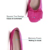 image:imageHee grand Womens Suede Ballet Flats Bow Knot Square Toe SlipOn Flat Shoes Comfortable Casual Work Office Dress ShoesRose